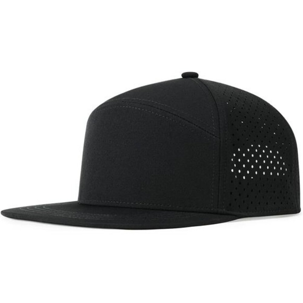 Mens flat brim snapback hat adjustable quick dry laser cut baseball cap